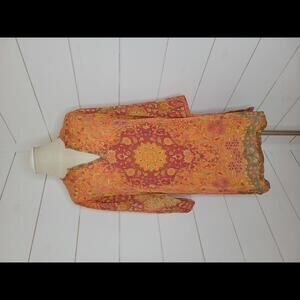 NWT Maharaja's orange and red silk tunic